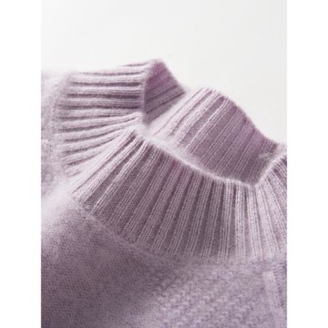 重磅加厚絞花半高領羊絨衫女軟糯保暖打底山羊絨毛衣針織衫內搭