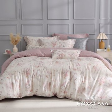 HOYACASA 花郁 特大60支銀纖維天絲兩用被套床包四件組