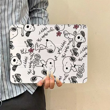 Y折邊貼高透史努比適用IPadair7保護套89pro平板a16543筆槽MINI防摔