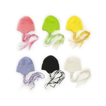 滑雪冷帽針織帽子毛線帽頭盔帽護耳保暖秋冬流蘇飄帶頭盔內搭男女