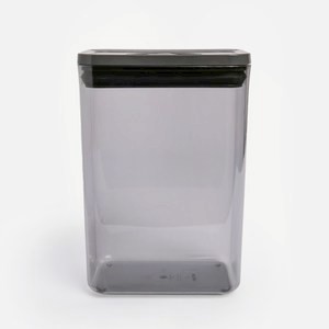 旋鈕式防潮PET密封罐3L 長形透黑