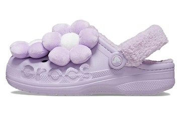 WMNS CROCS BAYA LINED FUZZ STRAP SINGLES DAY PURPLE WHITE