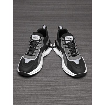 男鞋冬季透氣2025新款網面運動鞋男款百搭老爹潮鞋子軟底男士皮鞋