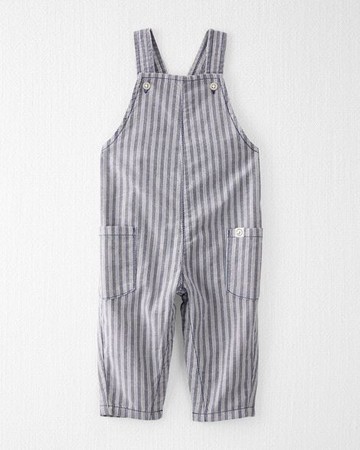 Baby Striped Woven Organic Cotton Overalls
