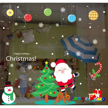 【橘果設計】歡樂耶誕聖誕 聖誕壁貼 靜電貼 耶誕節 靜電玻璃貼 無膠設計 窗貼 佈置 櫥窗貼 可超取 台灣現貨