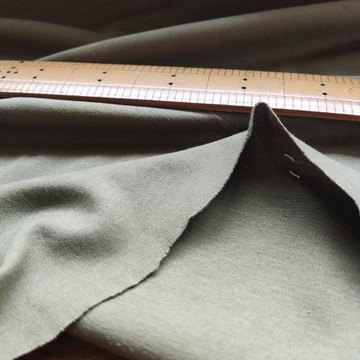 100%有機棉 棉柔彈性款針織布 軍綠色