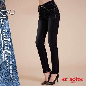 【買1送1】完美曲羨x高腰經典美臀微彈直筒褲 - ET BOiTE 箱子