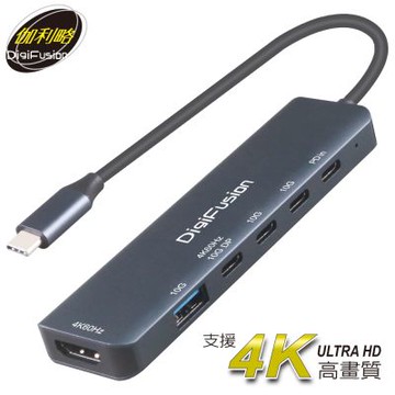 伽利略 USB-C 6in1 雙顯示輸出多功能集線器(U6HDP)