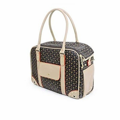 ペットキャリーバック 猫用 犬用 手持ち 肩掛け ２way オシャレ 可愛いペットバック Ｍ/L （ブラウン L:41×21×30cm）
