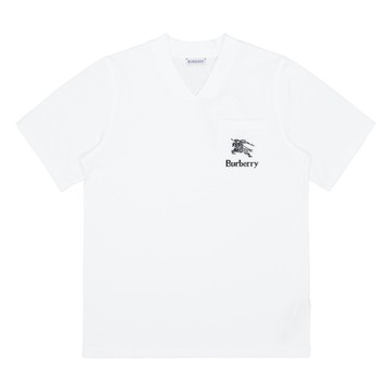 BURBERRY Kids 騎士徽標 V 字領 T-Shirt
