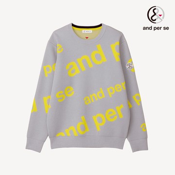 【and per se】男款淺灰色輕量吸濕發熱運動機能毛衣 DGU4J232