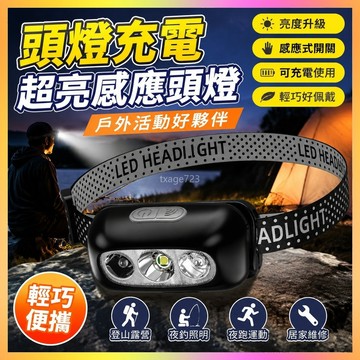 ✨臺灣出貨✨ 頭燈充電超亮釣魚感應可充電戶外頭戴式續航專用超長 FL8K