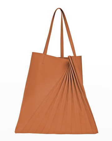 Chiaroscuro Pleated Lambskin Tote Bag