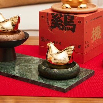無敵發財雞_轉雞_石來運轉(聯名石座款) 霧金