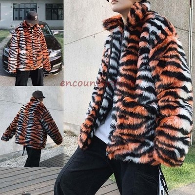 ファーコート フェイクファー 虎柄コート 大きいサイズ おしゃれ メンズコート ショートコート 男性用 お兄系 保温 防風 アウター ジャケット 柔らかい 人気 通販 Lineポイント最大get Lineショッピング