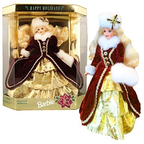 Mattel Year 1996 Barbie Hallmark Special Edition 12 Inch Doll HAPPY  HOLIDAYS BARBIE in Burgundy