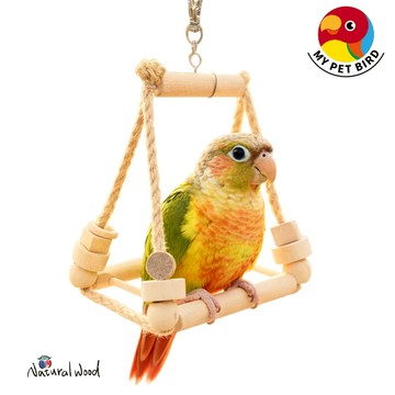 MY PET BIRD 3D立體四向鳥鞦韆｜穩定支架不翻倒、加壓運動必備，中小型鳥類休閒鞦韆 W538