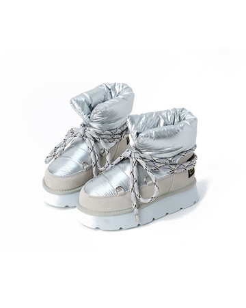 MARDI MERCREDI 綁帶雪靴 銀色 小雛菊 羽絨造型 REMPLIR BOOTS