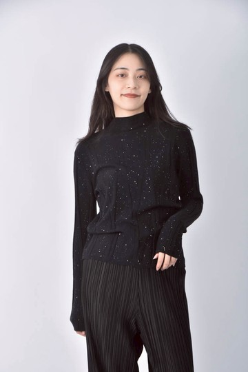 (M) 【德馨私服】boutique sweater亮片黑色長袖上衣