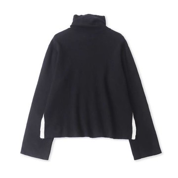 高領拼色毛衣  冬季新款女裝時尚寬松軟糯高領套頭長袖開叉33003