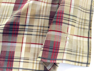 Burberry 復古手帕 格紋 紅色 棕色 禮物 18.5 x 18.5 英吋