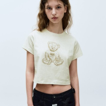 【MARITHE FRANCOIS GIRBAUD】 女版塗鴉小熊短版TEE MFG 韓國同步 官方直營