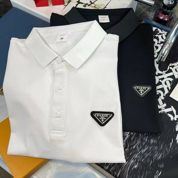 美歐簡約男士短袖POLO衫高端輕奢翻領半袖體恤燙金純色歐貨潮牌鑫弘-衣錦男裝