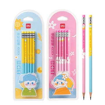 得力Deli三角卡通鉛筆/HC145-HB/有點藝思/HB/10支裝/混色出貨