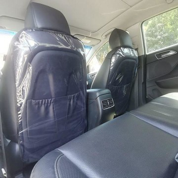 暢銷首選🎀  透明膜防髒墊子汽車座椅靠背保護罩兒童防滑防踩後排防踢墊PVC墊 汽車防踢墊
