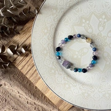 紫靛極光23貔貅彈性手鍊