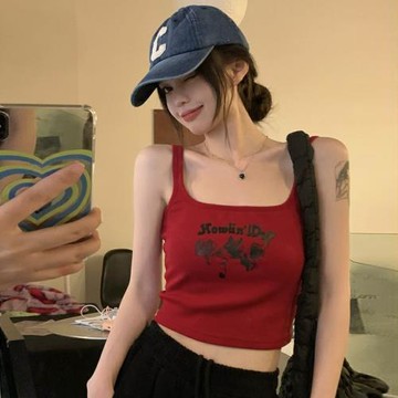 性感短款小吊帶背心女夏外穿帶胸墊內搭美背文胸一體打底運動上衣