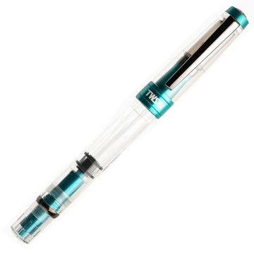 TWSBI 鑽石580AL R透明 加勒比海藍黑鈦 活塞鋼筆