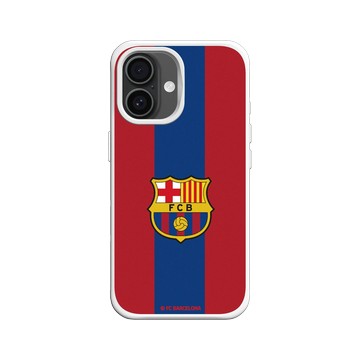 iPhone 16 SolidX 白 - FC Barcelona - Logo - Two Tone Background