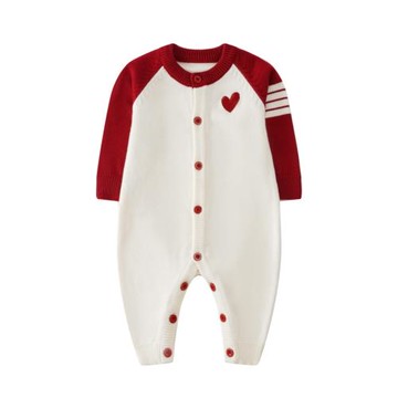 2026紅色親子裝毛衣秋一家三口四口針織衫母女開衫小月齡嬰兒爬服