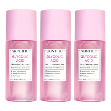 SKINTIFIC 乙醇酸日常化妝水  80ml  3瓶