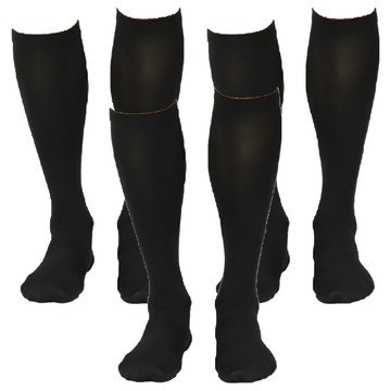 足健美襪品 台灣製450丹超彈紓壓萊卡及膝襪 3雙 Set XL  黑色