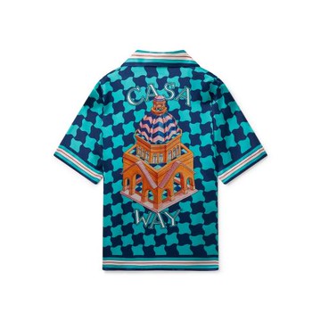 原創新品 casabulca 度假夏日藍格城堡 休閑款 夏威夷短袖襯衣