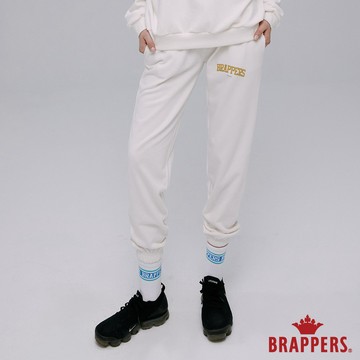 BRAPPERS 女款 「Wellbe系列」弧形印花休閒束口褲-米白
