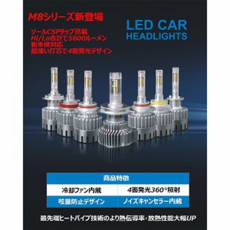 Ledヘッドライト M8 H1 H3 H4 H7 H8 H11 H16 Hb3 Hb4 ホワイト 6000k 36w 11200lm ソールcspチップ 独自デザイン 4面発光 2本set 通販 Lineポイント最大1 0 Get Lineショッピング