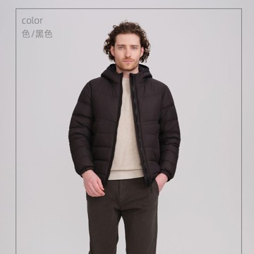 男輕型保暖連帽羽絨外套羽絨衣男90%白鴨絨【21-25-8985-25】ibella 艾貝拉