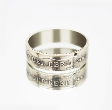 秘魯硬幣戒指 50 centimos 1991-2021 男士硬幣戒指 女士硬幣戒指