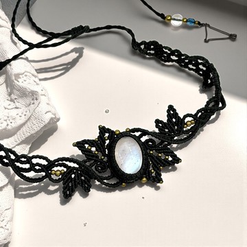 Crystoria Stone |Macrame| 南美蠟線 | 項鍊 | 月亮石