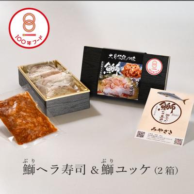 ふるさと納税 大月町 旨味とろける鰤のお寿司と珍しい鰤のユッケ2箱 「100年フード」認定