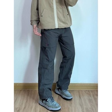 春秋季美式高街工裝抽繩束腳褲男闊腿休閑長褲子戶外機能傘兵褲潮