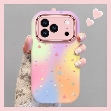 彩色漸變適用蘋果17手機殼精孔IPHONE16保護套15軟14/13新12/11