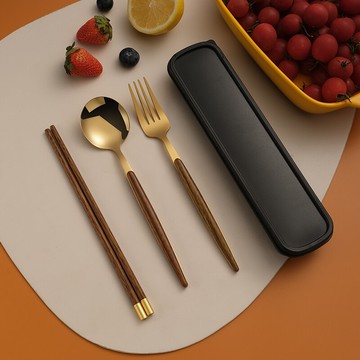 筷勺子套裝/便攜餐具 餐筷子勺子套裝餐具便攜三件套餐具盒叉子學生筷子盒兒童便當學生【CM17909】