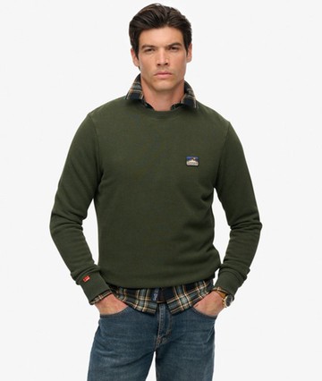 Superdry Men's Great Outdoors Embroidered Sweatshirt Green Size: L