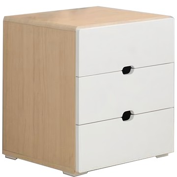 JD FURNITURE 羅米三抽床頭櫃  楓木 白色  400mm  3