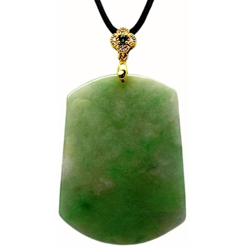 【小樂珠寶】冰透帶綠吉祥平安牌 天然A貨翡翠玉石吊墜子項鍊AA30