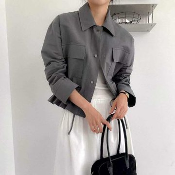 正韓外套 收腰短款外套STP1080-創翊韓都